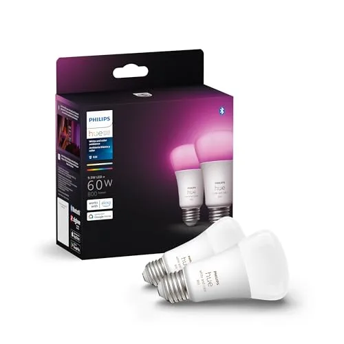 Philips Hue White and Color Ambiance A19 (Matter-enabled) Smart Bulb