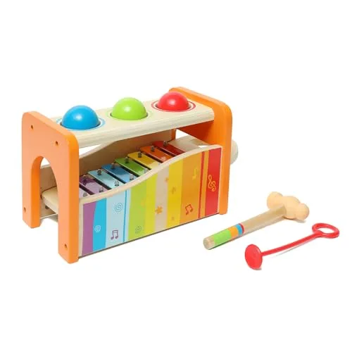 19. Hape Pound & Tap Bench with Slide Out Xylophone