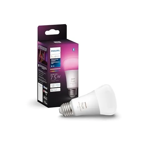 9. Philips Hue White & Color Ambiance A19 Bluetooth Smart Bulb
